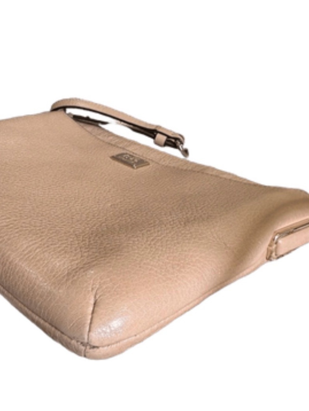 Coach Madison Collection Pebble Leather Crossbody Bag Taupe/Sand Hot Pink Lining - Picture 6 of 11
